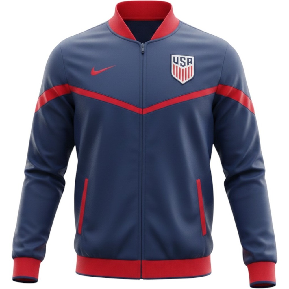US Soccer Track Jacket Mens Small Navy Red Full Zip USA National Team Sportswear